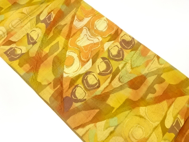 JAPANESE FUKURO OBI / TSUMUGI / WOVEN ABSTRACT ROUNDEL